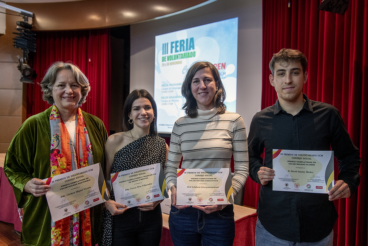 Los ganadores de las cuatro categorías de la tercera edición de los Premios de Voluntariado UCM
