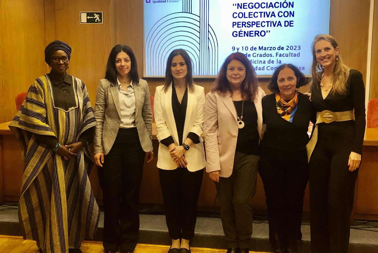 Participantes en la primera mesa de debate del Seminario Internacional Negociación Colectiva Con Perspectiva de Género