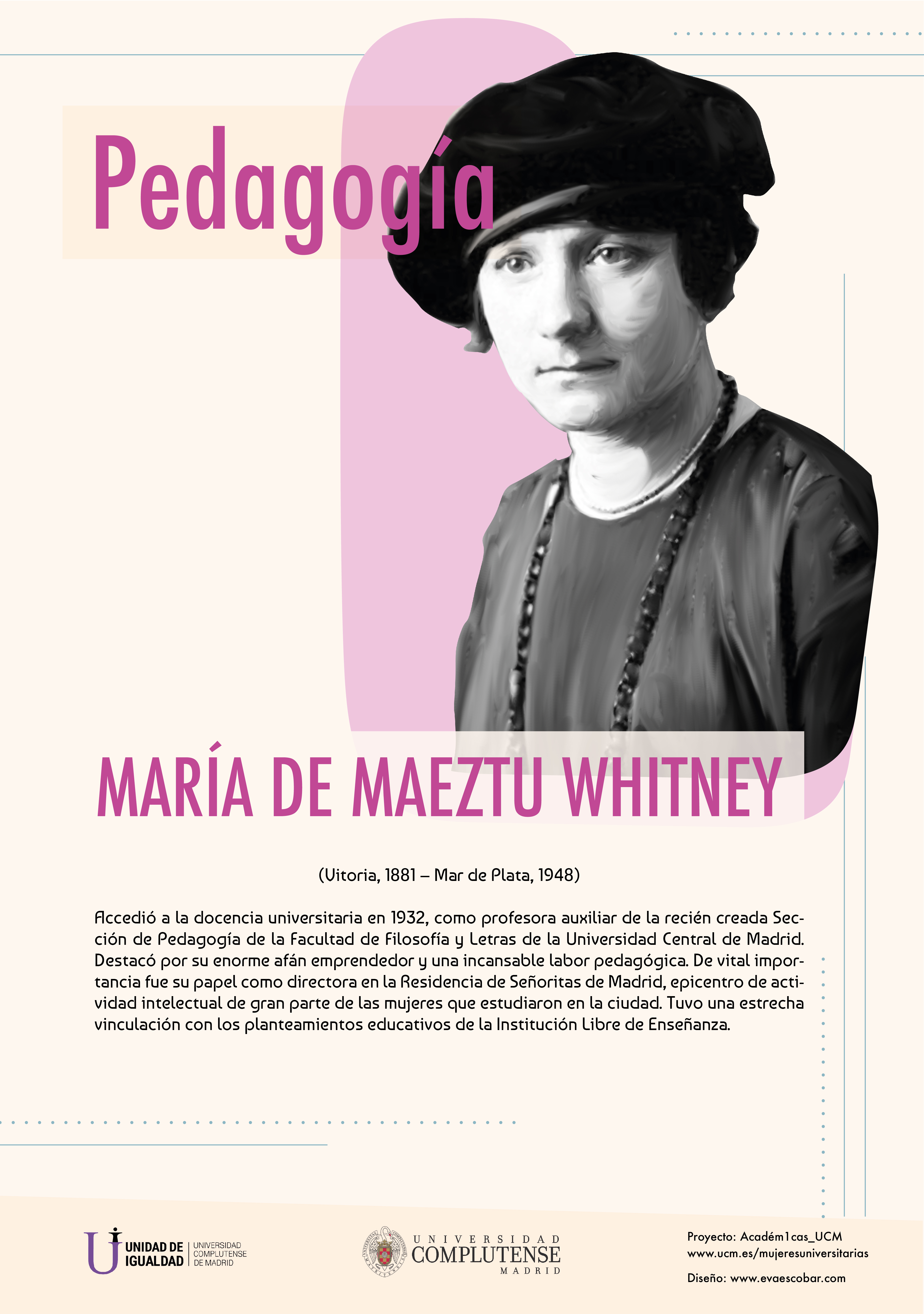 Cartel informativo sobre María de Maeztu y Whitney