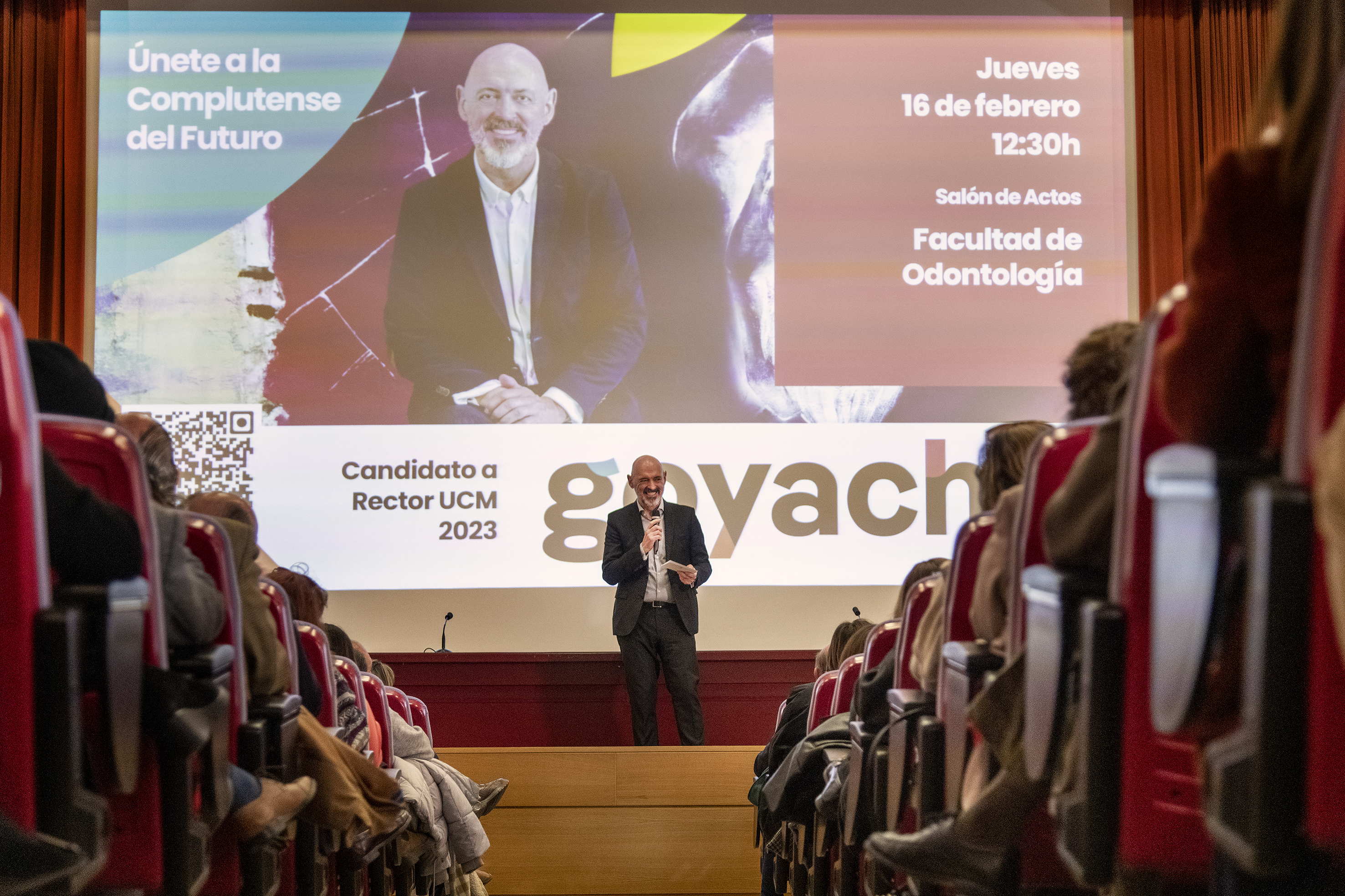 Joaquín Goyache en su acto de campaña en la Facultad de Odontología