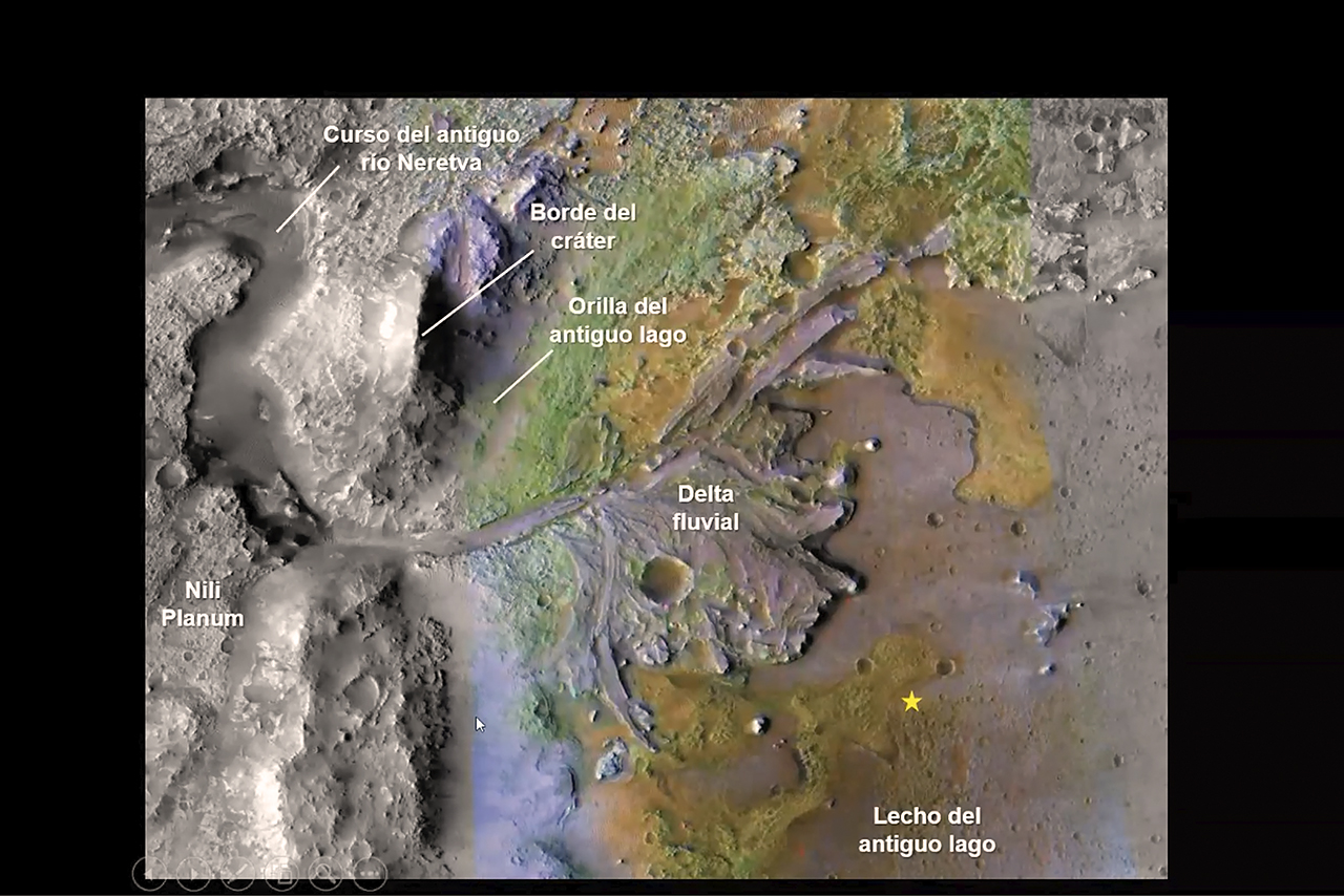 Zona en la que ha situado la NASA a su Rover, en un antiguo delta del río Neretva