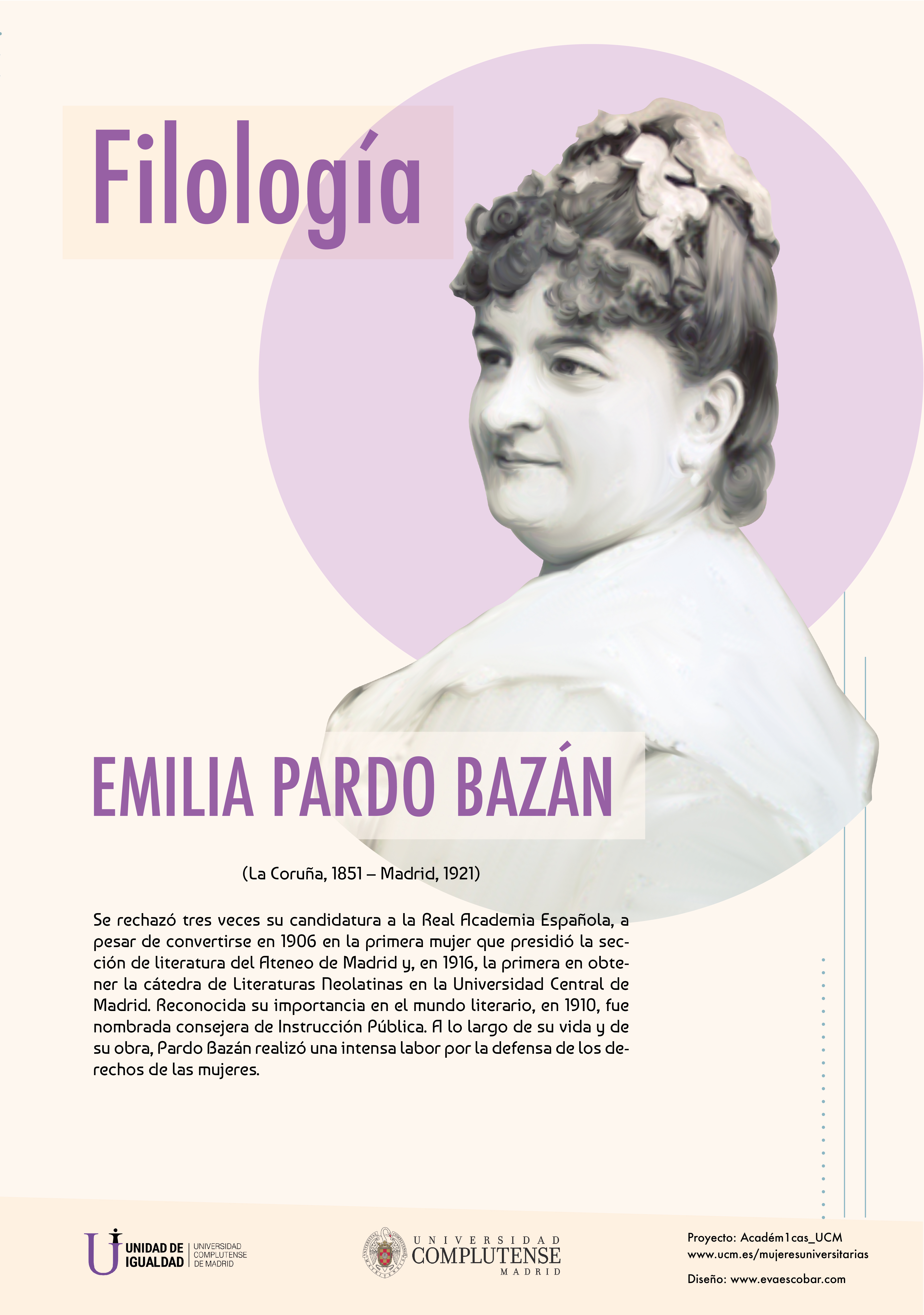 Cartel informativo sobre Emilia Pardo Bazán