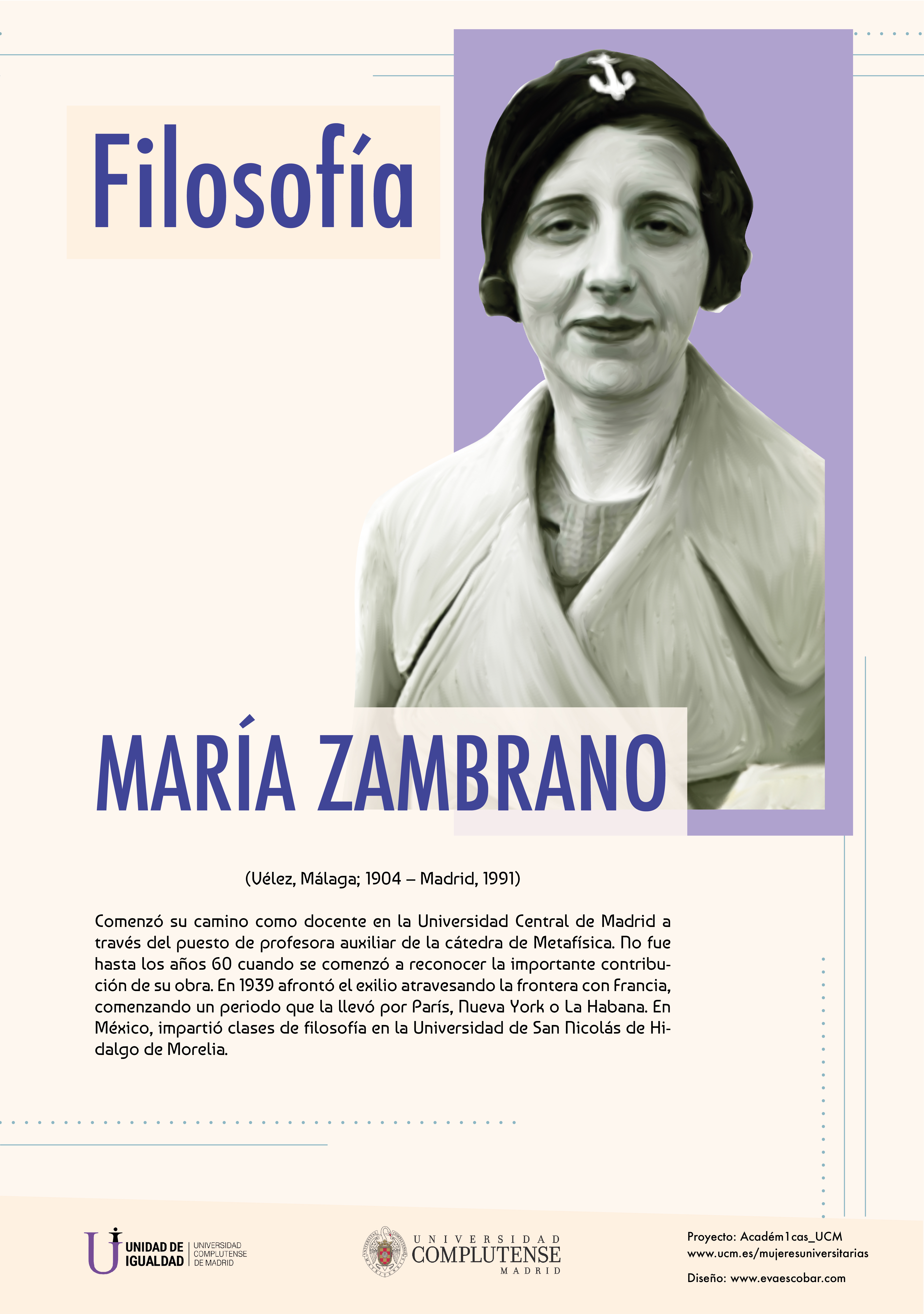 Cartel informativo sobre María Zambrano