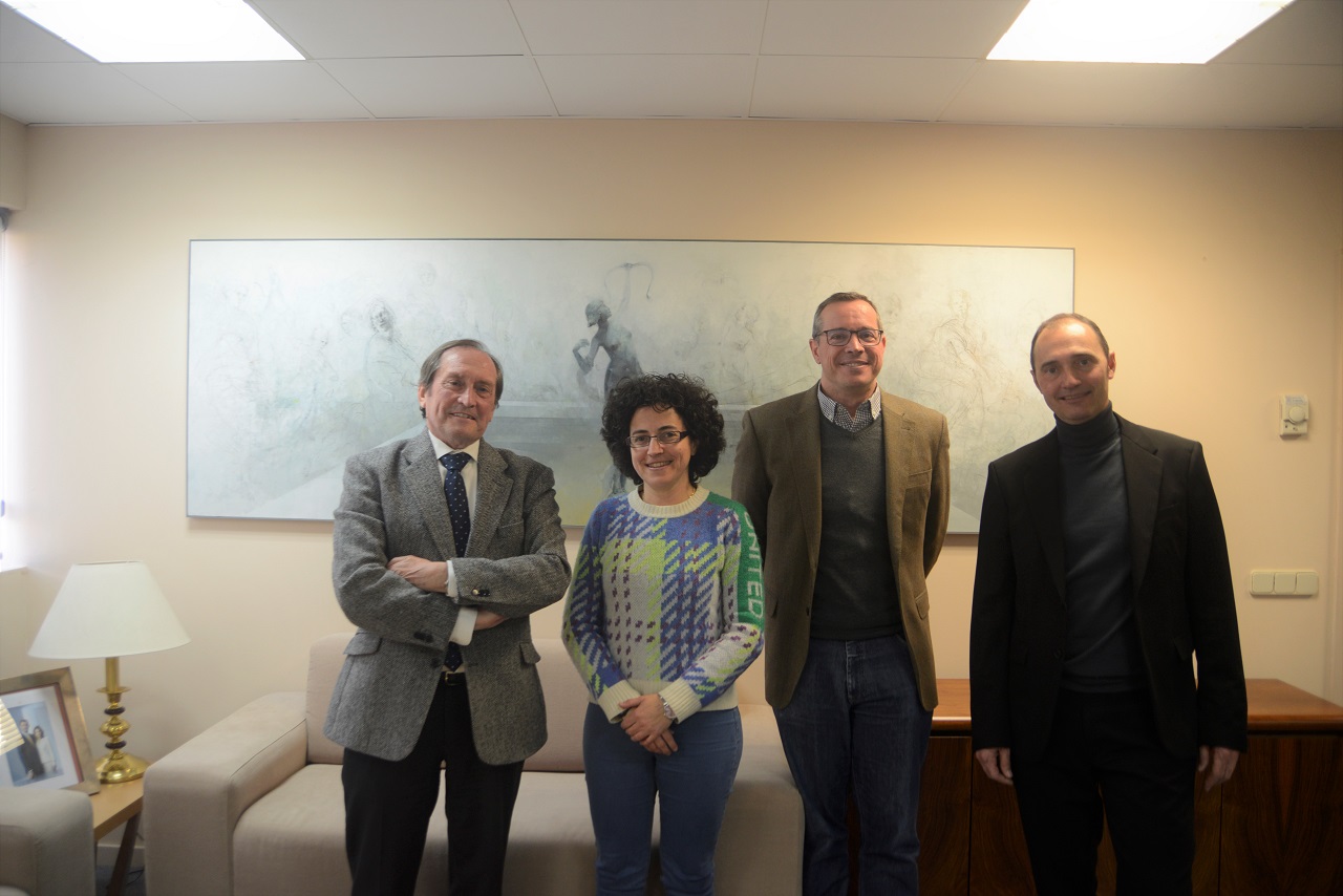 Dámaso López, María Vela, Pedro Martínez y Alfonso Muñoz Martín, en el vicerrectorado de Relaciones Internacionales y Cooperación de la UCM